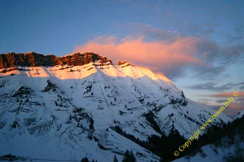 20070109 0031 montagne col aravis paysage neige soleil couchant